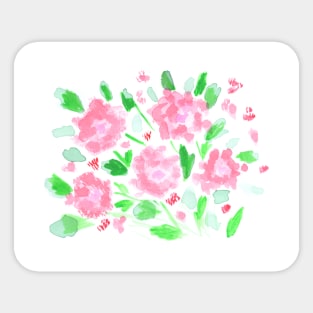 Watercolor background. Floral bouquets, summer and nature, art decoration, sketch. Illustration hand drawn modern Sticker